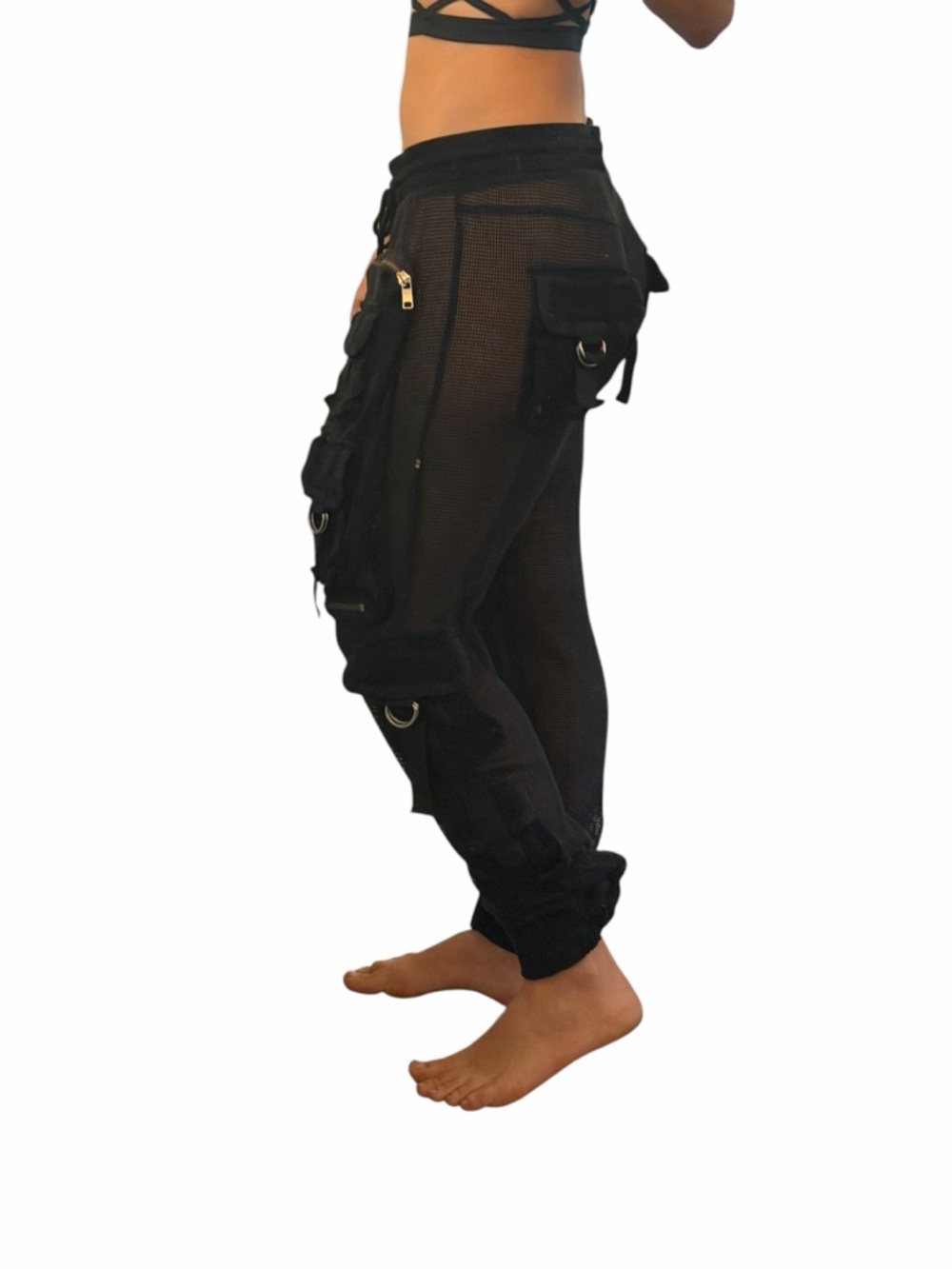 Black Tactical Cargo Jogger Pants - Picture 2 of 6